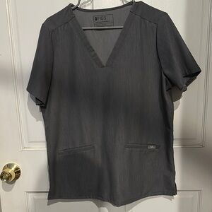 Figs Gray Boxy Short Sleeve Tee